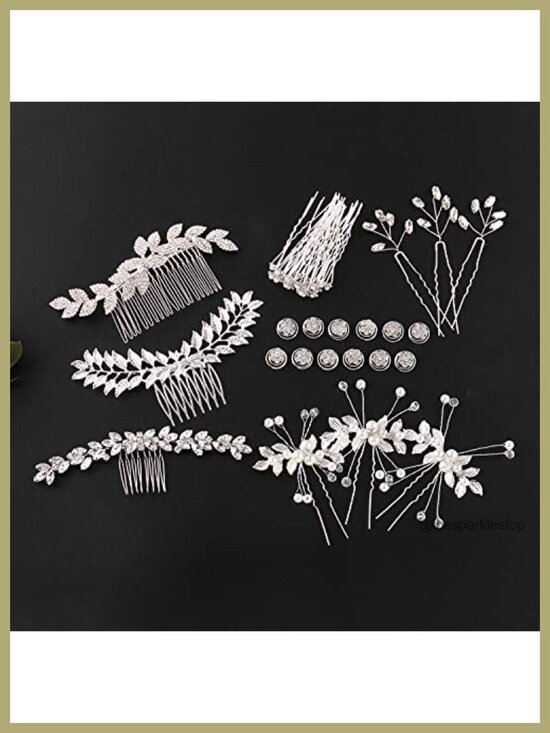41-Piece Rhinestone Pearl Hair Pins & Combs Set Wedding Bridal Accessories main image 6